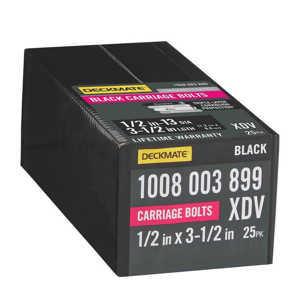 1/2 in. -13 x 3-1/2 in. Black Deck Exterior Carriage Bolt (25-Pack) price history on PriceWatchPro