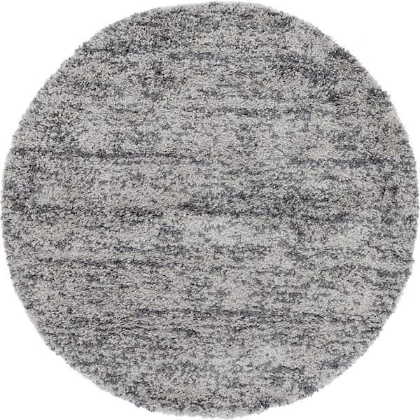 5X5 Black Fluffy Round Rug for Living Room Luxurious Circle Carpet for  Bedroom Shaggy Plush Soft Grey Round Rug Home Decoration Carpets (5x5,  Black)