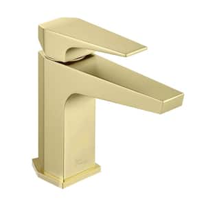 Voltaire Single-Handle Single-Hole Bathroom Faucet in Brushed Gold