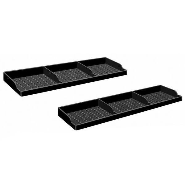 30 in. Magnetic Silicone Stove Top Shelf with 8 Strong Magnets, Kitchen Spice Rack Organizer, Black