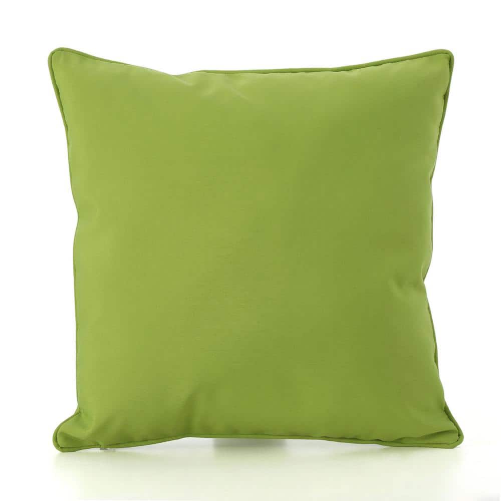 18 in. W x 18 in. H Green Outdoor Throw Pillow, Water Resistant Lumbar Pill