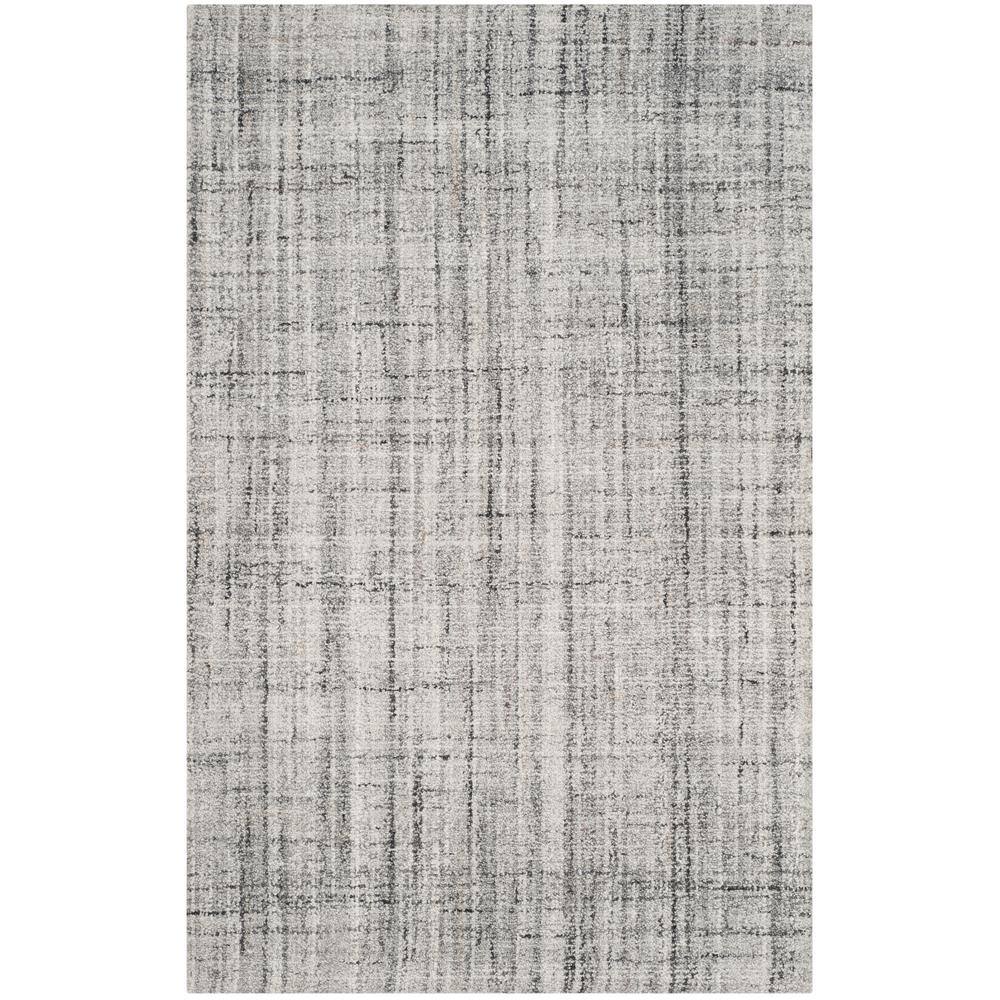 Abstract Grey and Black Hand-Tufted Wool Area Rug 2' x 3'
