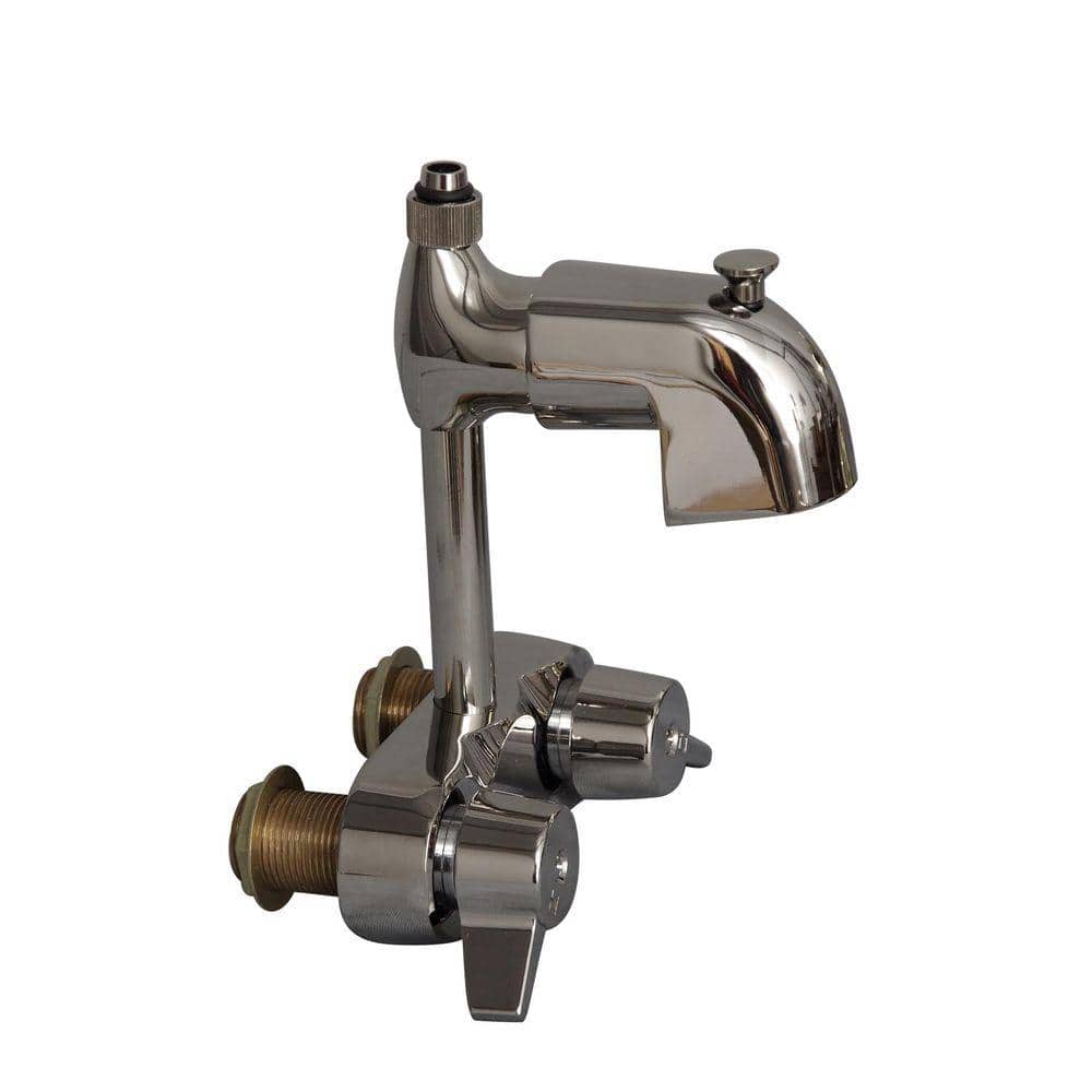 Polished Chrome Wall Mounted 2-Handle Tub Faucet with Diverter