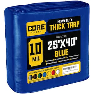 25 ft. x 40 ft. Blue 10 Mil Heavy Duty Polyethylene Tarp, Waterproof, UV Resistant, Rip and Tear Proof