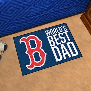 Boston Red Sox World's Best Dad Navy 1.5 ft. x 2.5 ft. Starter Area Rug