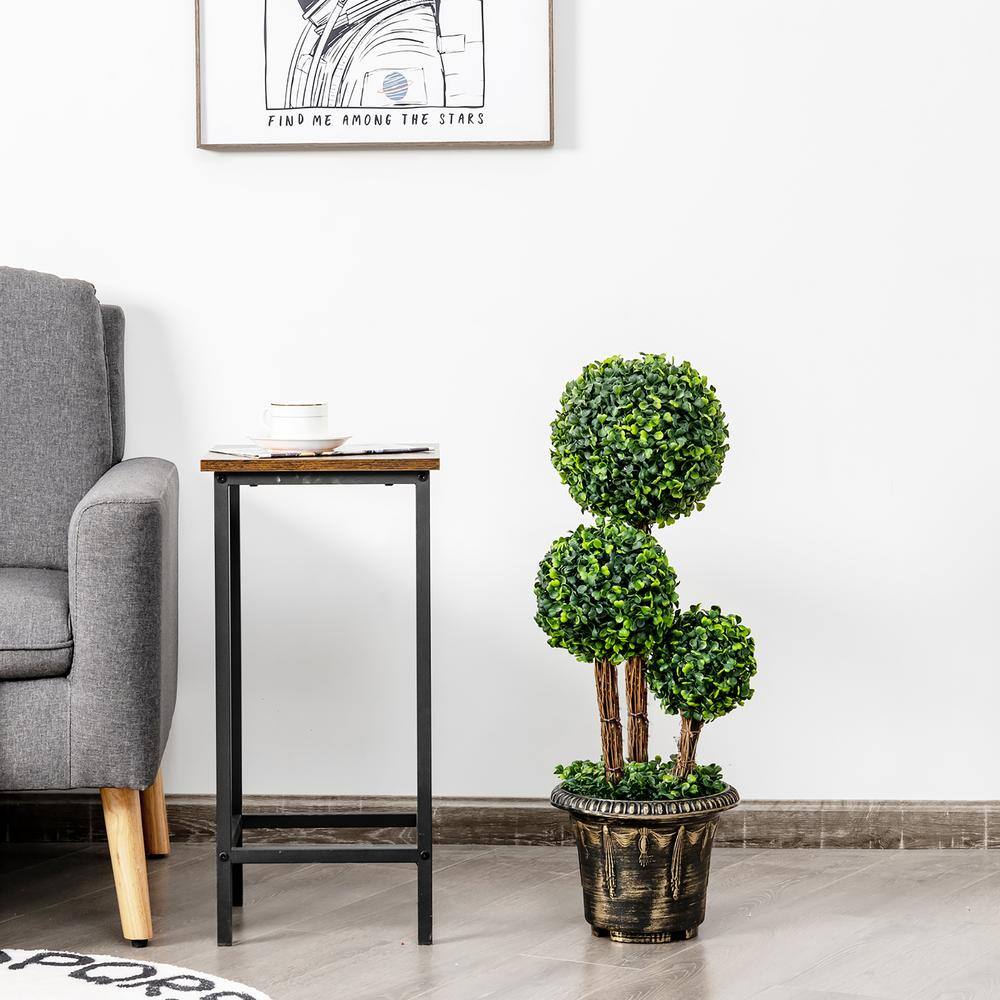 30'' Green Artificial Boxwood Triple Ball Topiary in Decorative Pot