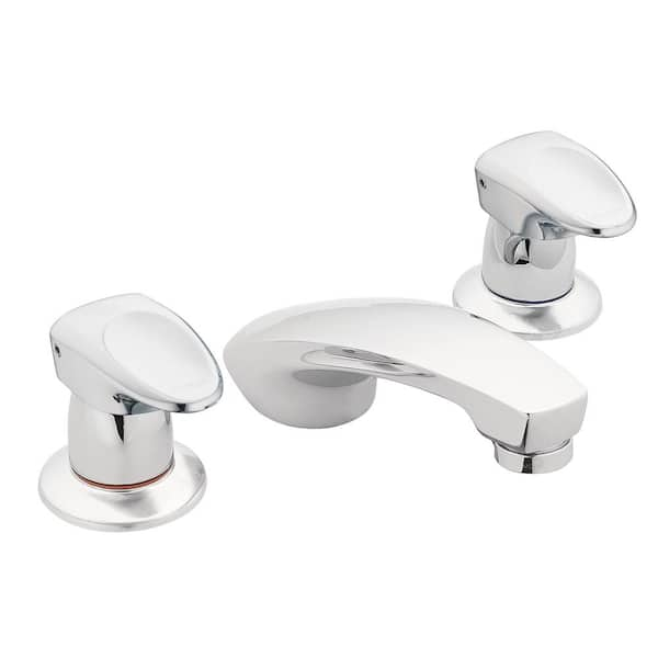 Moen M-press 8 In. Widespread 2-handle Metering Bathroom Faucet In 