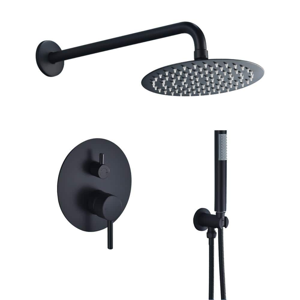 Matte Black Stainless Steel Multi-Head Rain Shower System
