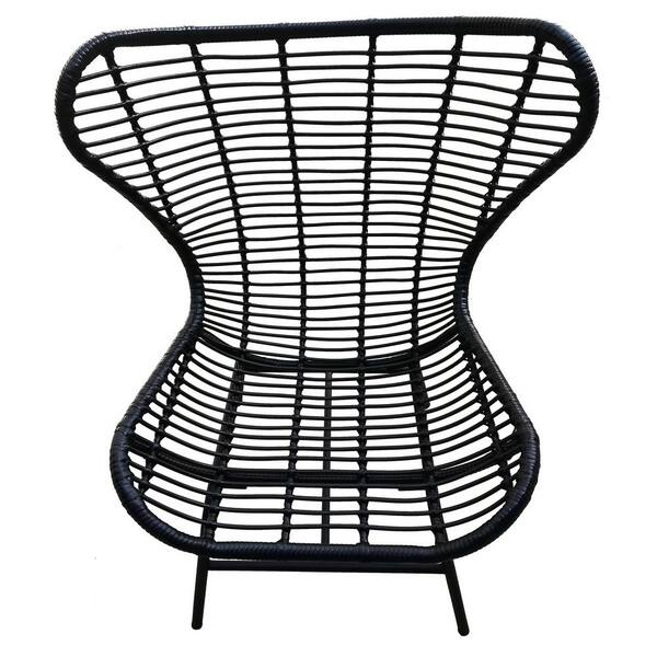 THREE HANDS 42 in. Black Metal Chair