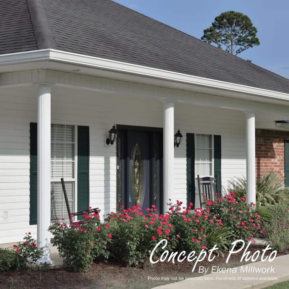 Gloss White 9' Fluted Aluminum Column with Capital & Base