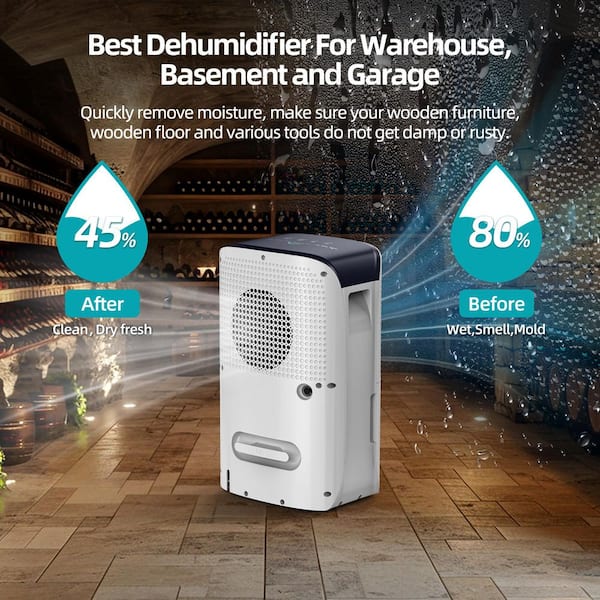 38 pt. 2200 sq. ft. Portable Dehumidifier in White with 4-Modes, Auto Defrost, Continuous Run, Auto Shutoff, Bucket