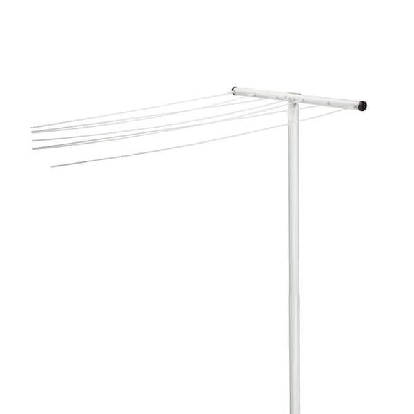 Honey Can Do Steel White T Post Pole, Outdoor Clothesline