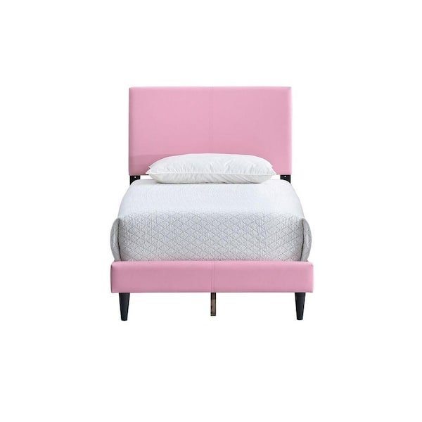 Baron Pink Wood Frame Twin Panel Bed