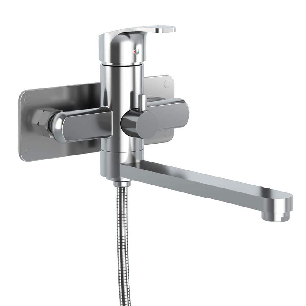 Niagara Chrome Wall Mounted Tub Filler with Handshower