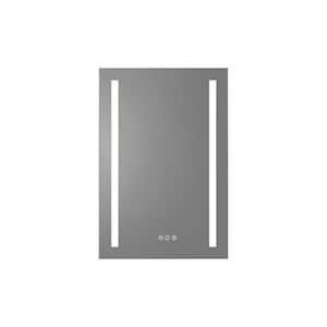 20 in. W x 30 in. H Rectangular Aluminum Framed LED Light with Double color and Anti-Fog Wall Bathroom Vanity Mirror