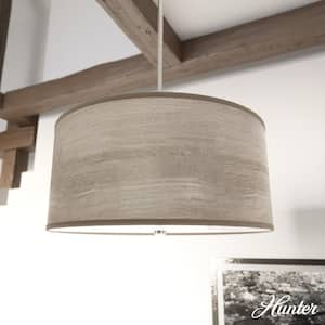 Solhaven 3-Light Brushed Nickel Shaded Pendant Light with Hardback Shade