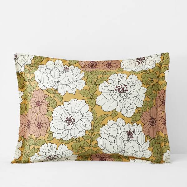 The Company Store Company Cotton Remi Floral Rust Cotton Percale King Sham