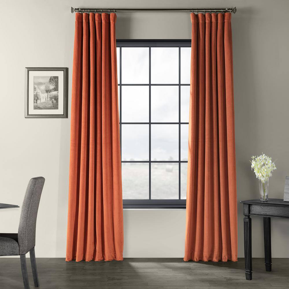 Exclusive Fabrics Furnishings Burnt, Red Orange Blackout Curtains
