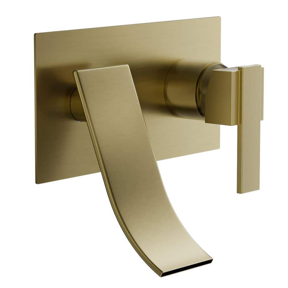 Single Handle Wall Mount Spout Waterfall Tub Faucet Bathtub Filler in Brushed Gold price history on PriceWatchPro