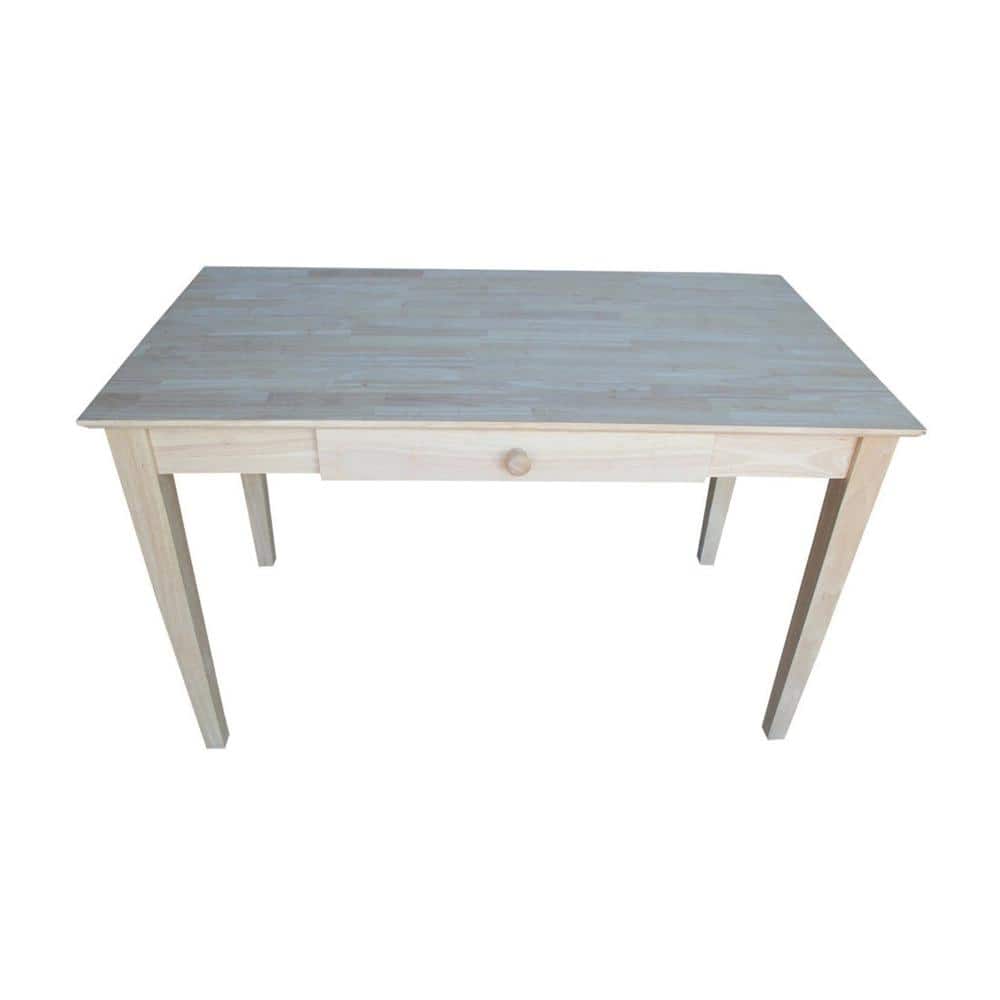 Unfinished Solid Wood Writing Desk with Drawer