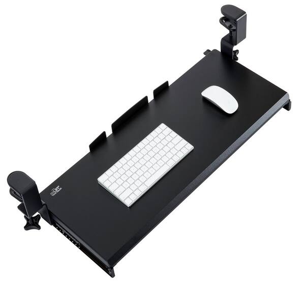 Black Seville Classics Keyboard Tray Airlift 360 Clamp-On Extra-Wide Under Desk Sliding 31.5 