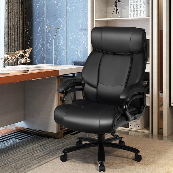 Costway Massage Office Chair Executive PU Leather Computer Desk Chair in  Black GHM0424BK - The Home Depot