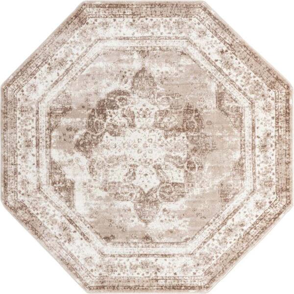 Unique Loom Sofia Salle Garnier Beige 8 ft. x 8 ft. Area Rug
