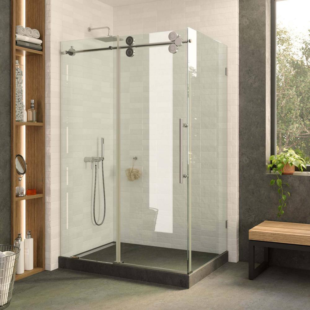 60'' Polished Chrome Frameless Sliding Shower Enclosure