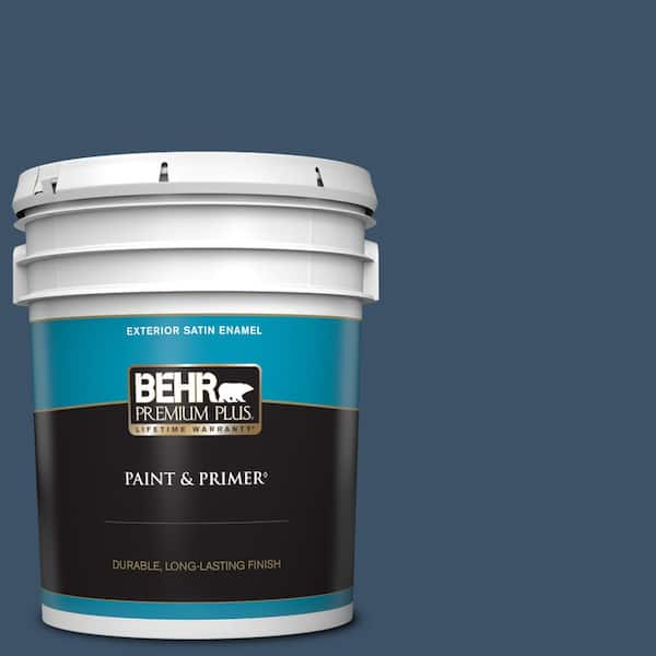 BEHR PREMIUM PLUS 5 gal. Home Decorators Collection #HDC-SM14-7 Midnight Mosaic Satin Enamel Exterior Paint & Primer