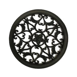 15 in. Diameter Black Cast Aluminum Round Insert for Wooden Gate or Fence