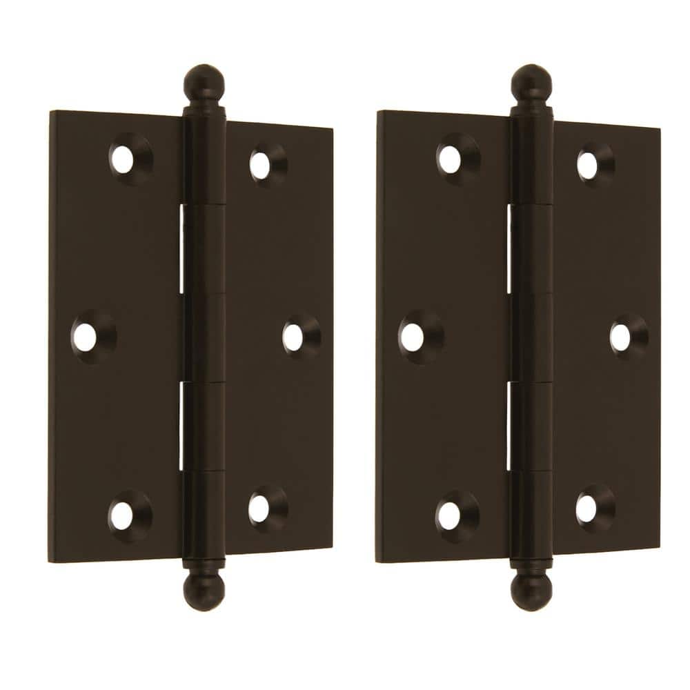 2-1/2 x 2 Inch Black Aluminum Cabinet Hinges, Pair