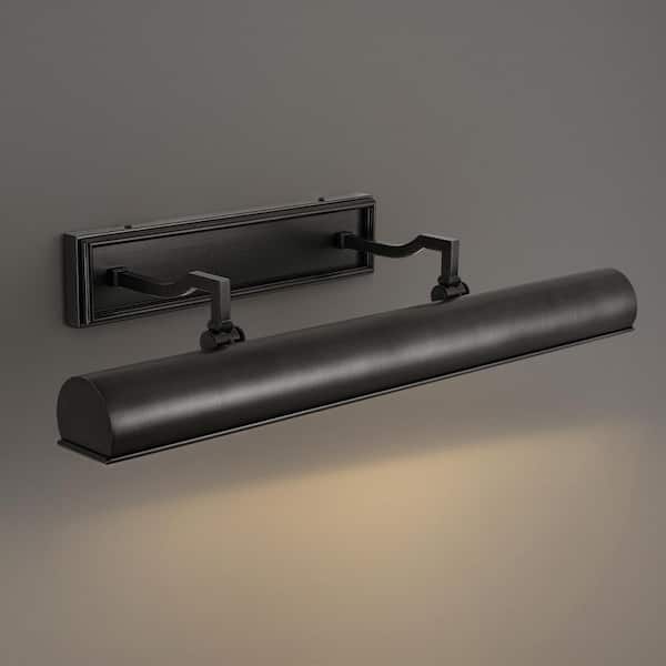 24 in. 4-Light Dimmable LED Black Bathroom Wall Sconce, Adjustable Picture Light for Portraits, Posters, Gallery, Art