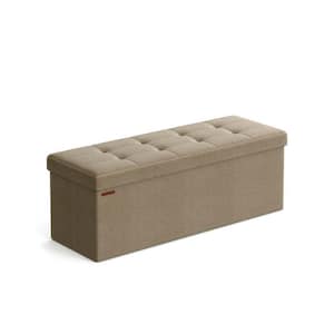 42.9 in. Taupe Beige Backless Bedroom Bench with Tufted Seat and Removable Top