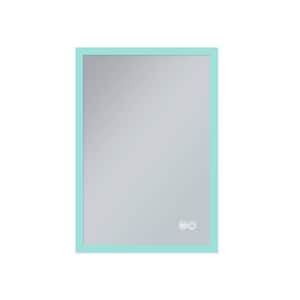 24 in. W x 32 in. H Rectangular Aluminum Framed Wall Mount LED Anti-Fog Modern Decorative Bathroom Vanity Mirror