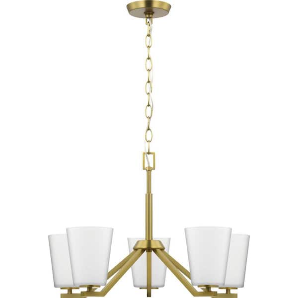 Progress Lighting Vertex 5-Light Brushed Gold Modern/Contemporary Chandelier