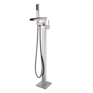 Union 2-Handle Claw Foot Tub Faucet with Hand Shower in Brushed Nickel