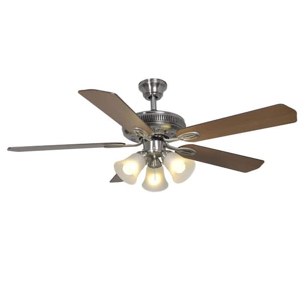Glendale 52 in. Indoor Brushed Nickel Ceiling Fan with Light Kit