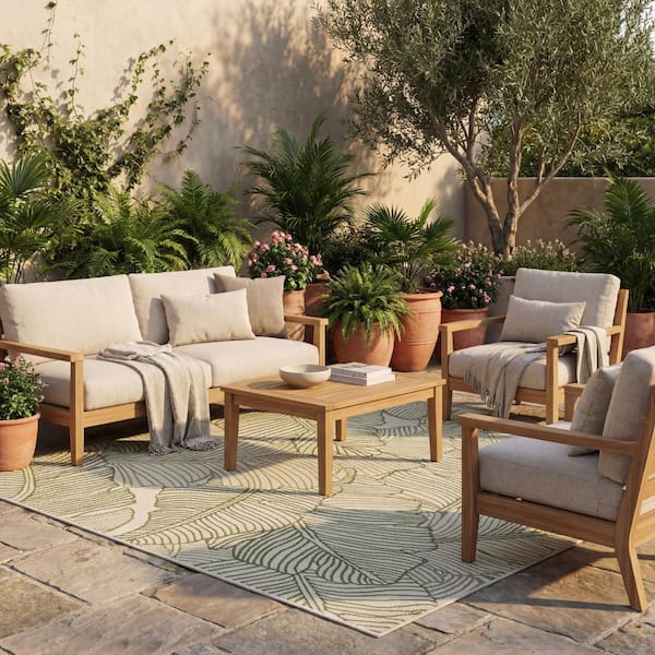 Avessira Tropical Green 5 ft. x 8 ft. Outdoor Area Rug