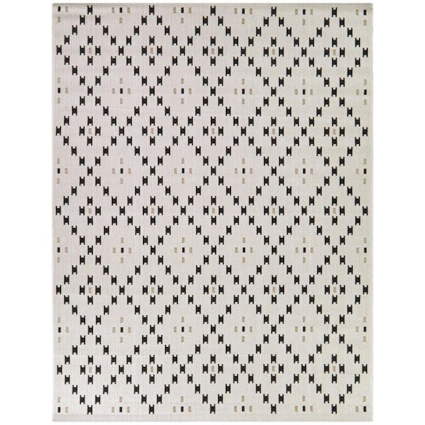 BALTA Rogelio Cream 5 ft. x 7 ft. Trellis Indoor/Outdoor Area Rug ...