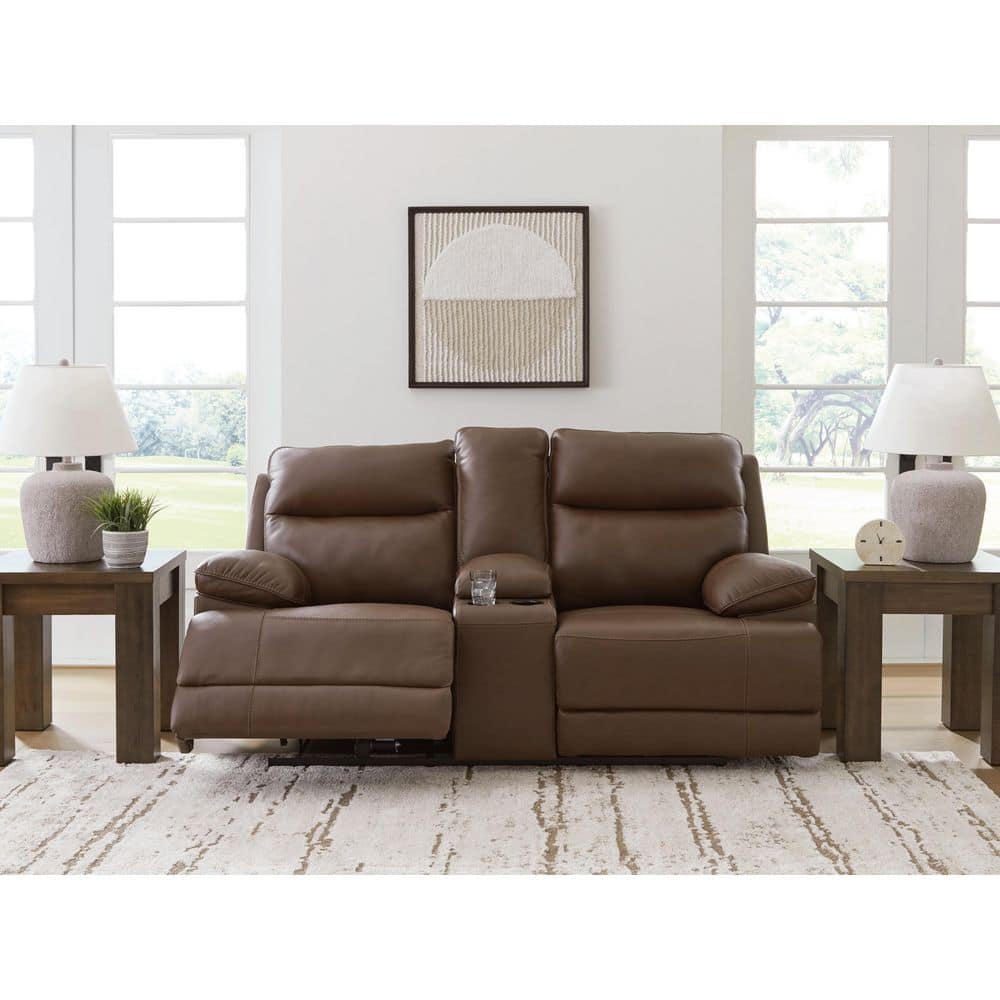Signature DESIGN BY ASHLEY VonRyan 81 in. Solid Leather Match 2