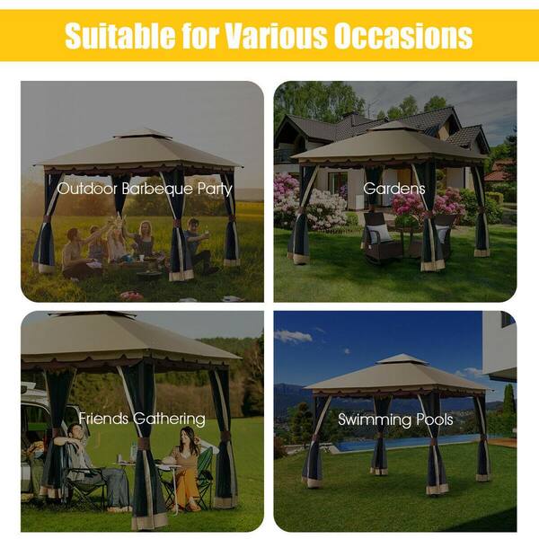 4m x3m Heavy Duty Garden Party Marquee Outdoor Awning Canopy Pavilion Tent Patio 