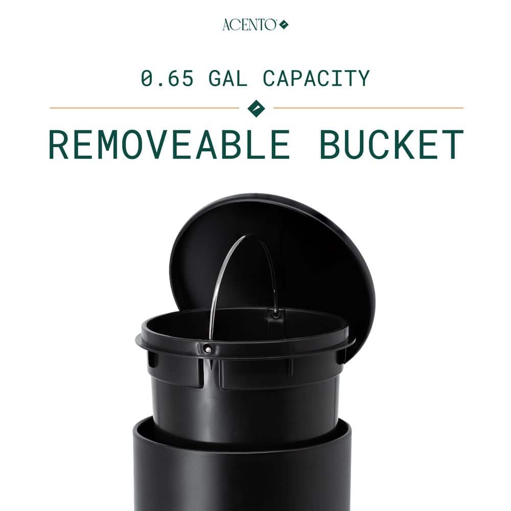 Matte Black Stainless Steel Round Pedal Trash Can