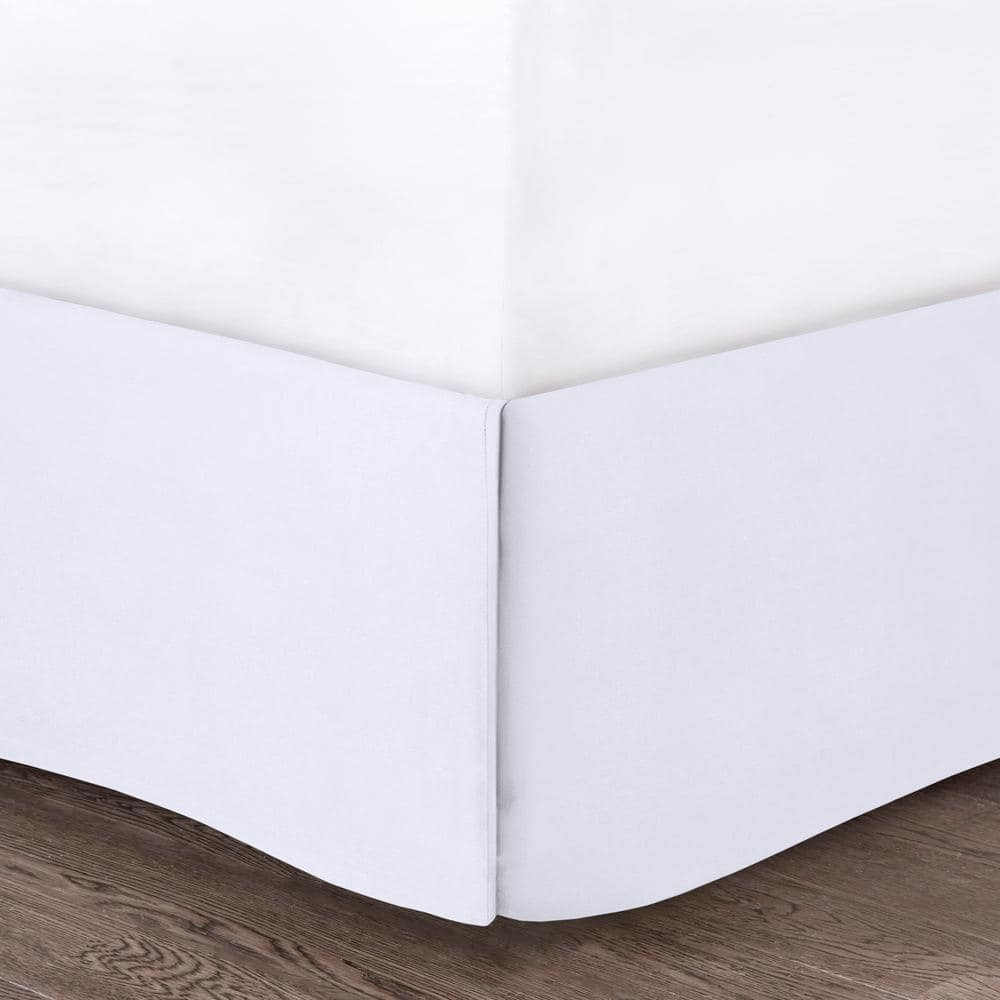 Celeste White Microfiber King Comforter Set with Ruffles