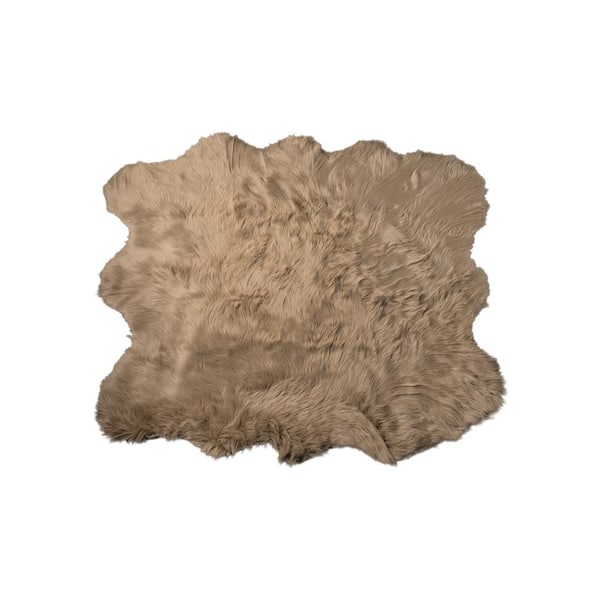 Luxe Faux Fur Gordon Tan 5'x6' SextoFaux SheepskinArea Rug