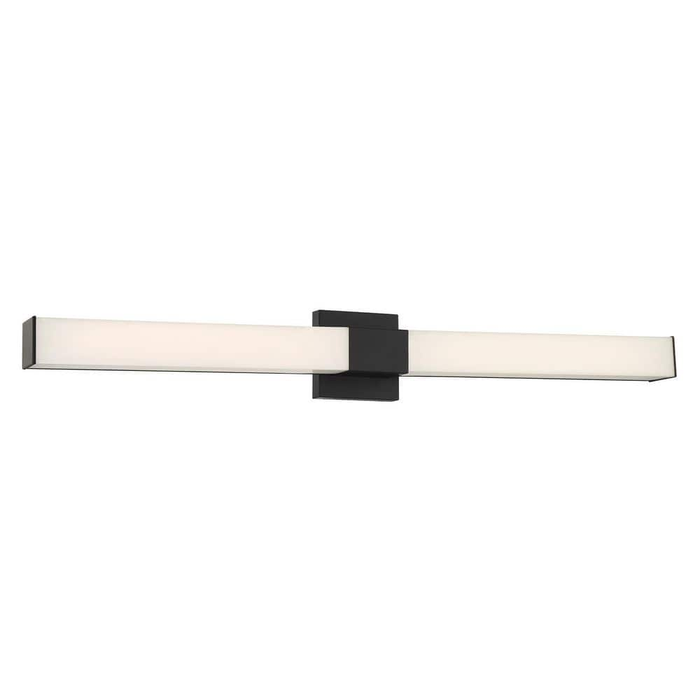 Minka Lavery Vantage 36 in. 1-Light Black CCT LED Rectangle Vanity ...