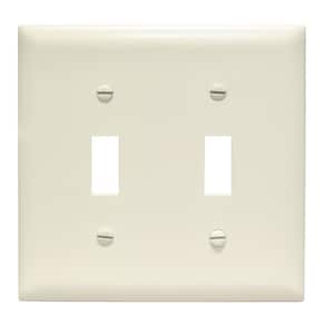 Pass and Seymour 2-Gang Toggle Unbreakable Wall Plate, Light Almond