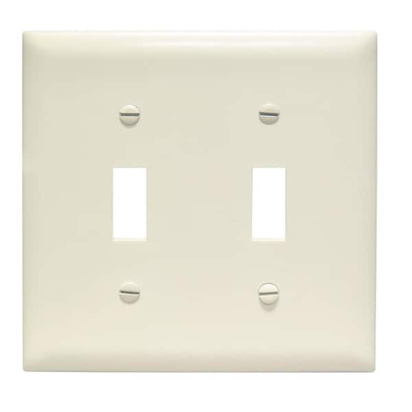 Legrand Pass and Seymour 2-Gang Toggle Unbreakable Wall Plate, Light Almond