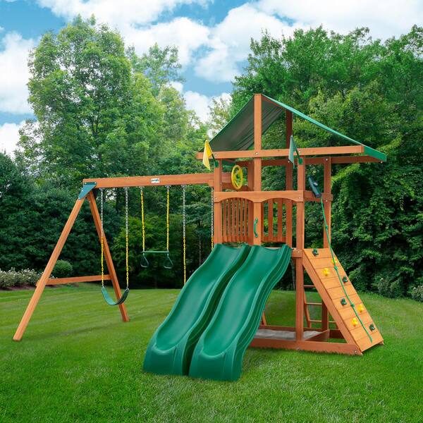 Gorilla Playsets Professionally Installed Outing III Wooden Outdoor ...