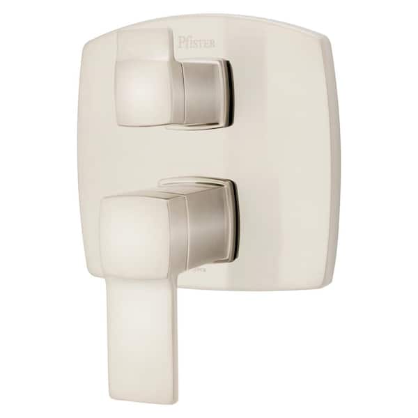 Pfister Deckard 2-Handle Stacked Diverter Valve Trim Kit in Brushed Nickel (Valve Not Included)