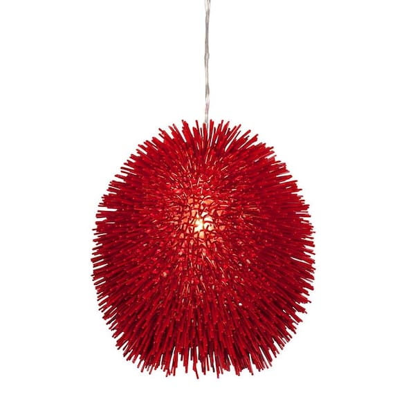 Varaluz Urchin 1-Light Super Red Pendant